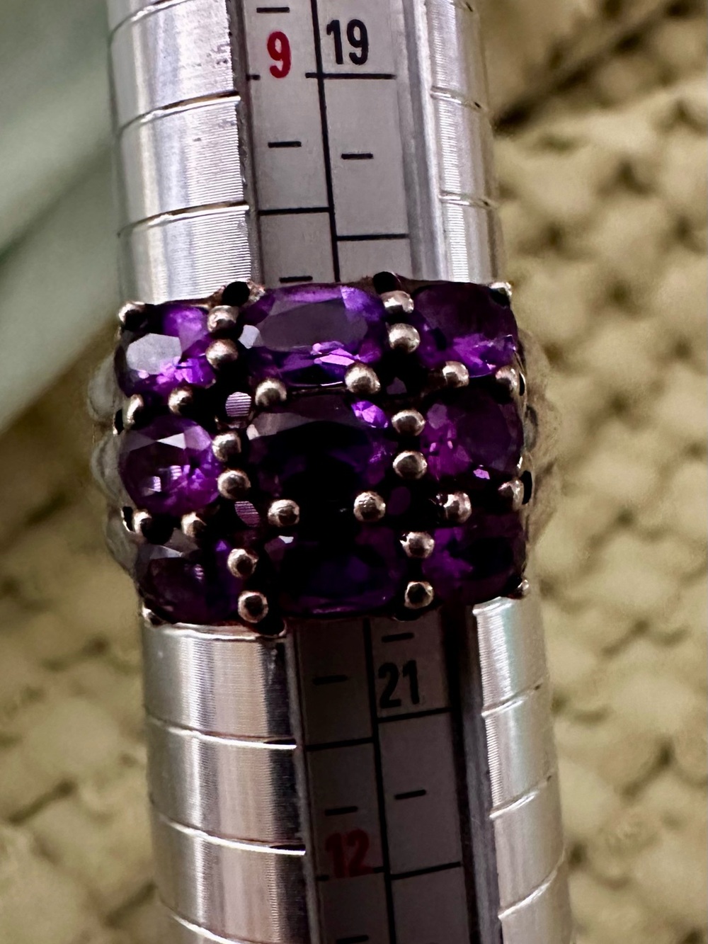 Sterling Silver Statement Ring - amethyst Geometric Filigree